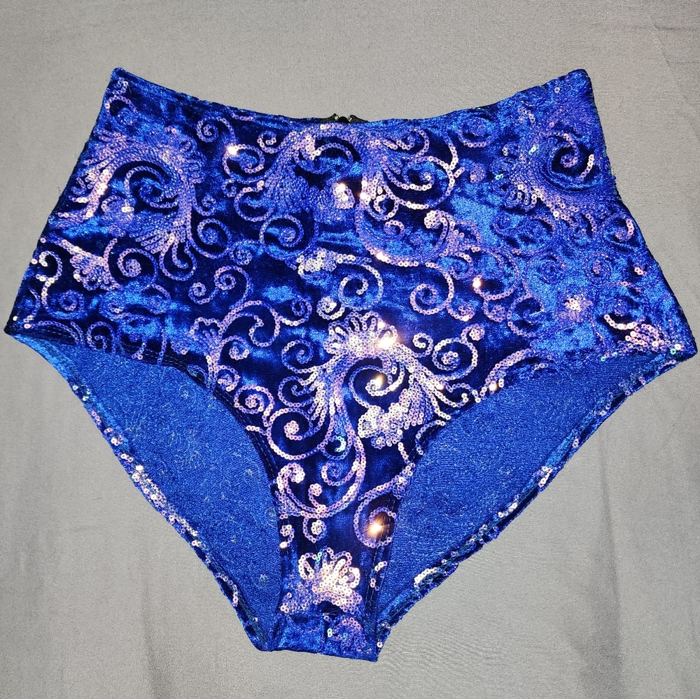 Blue Sequined Rave Bottoms